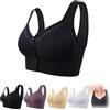 OBASDFD Reggiseni con Chiusura Frontale for Donna, Traspiranti, Senza Ferretto, vestibilità Comoda Spalline Larghe Regolabili, Supporto Cuciture for Anziani (Taglie dalla S alla 8XL)(Black,4X-Large)