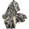 Trillion London® - Sciarpa in seta da donna, firmata, collezione primaverile, leggera, scialle avvolgente, beige, adatta per la vita quotidiana e viaggi, finitura liscia e morbida, Nero , 180 * 90 cm