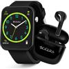 Tikkers Smart Series 13 - Set di orologi e auricolari con cinturino in silicone nero TKS13-0032-SET