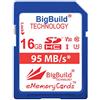 BigBuild Technology Scheda di memoria da 16 GB UHS-I U3 95 MB/s per Canon IXUS serie tra cui 160/162/165/170/175/177/180/185/190/285 HS e altre fotocamere