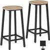 tectake® Set di 2 Sgabelli da Bar, Sgabelli Cucina con Estetica Industriale, Sgabello Supporti in Acciaio Verniciato, Pannello MDF, Piedi Regolabili - 32 x 66 cm - Legno industriale chiaro
