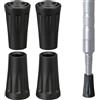 KOLZEMV 4 Pezzi Tamponi in Gomma per Bastoncini da Trekking, trekking accessori, Punte in Gomma per Bastoncini da Trekking, Accessori per il Nordic Walking, Punte in Gomma del Bastone da Passeggio