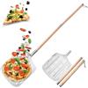 Behogan Lunghezza 135 cm, lavorazione durevole, pala per pizza perforata, per pietra per pizza da cucina e cottura, pala per pizza in alluminio, pala per pizza in metallo con 2 manici rimovibili
