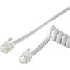 Oem Cavo telefonico spiralato per cornetta 2mt RJ10 4P4C Bianco