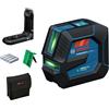 Bosch Professional livella laser a linee GLL 20-22 G (staffa LB 10, laser verde, uso interno, doppia alimentazione, 2 batterie da 1,5 V LR6, custodia protettiva)