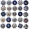 Ajuny Set di 20 Pomelli in Ceramica Colorati Blu per Mobili da Cucina Armadietti da Bagno Cassettiere Pomelli Decorativi in Ceramica Fatti a Mano