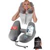 FLOWZOOM AIR Cuscino da viaggio gonfiabile con cappuccio Grigio, Taglia M