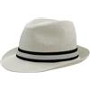 Carnavalife Cappello di paglia unisex Fedora Borsalino Trilby Berretto Panama estivo spiaggia tesa corta moda unisex, 57