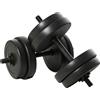 HOMCOM Set Manubri Palestra 20kg (4x2.5kg, 4x2kg), Pesi Palestra con 8 Dischi da 2kg, 2.5kg, Ø25mm, per Allenamento a Casa