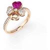 Amen Anello da Donna Collezione Amore. Anello in Argento 925 di Colore rosè con zirconi Bianchi e Viola. Anello di Misura 10 Trendy cod. RQURR-10