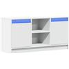 vidaXL Mobile Porta TV con LED Bianco 100x34x50 cm in Truciolato, Mobile TV con luci LED, credenza TV, Mobile dispositivi multimediali, Supporto TV