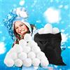 Relaxdays Palle di Neve Artificiali, in Set da 50, Decorative, Palline di Stoffa, Festa di Compleanno per Bimbi, Bianche