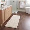 Lavish Home Shag - Tappetino da bagno in memory foam, 147 x 61 cm, con retro antiscivolo, assorbente, in ciniglia a pelo lungo, colore: bianco