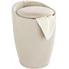 Wenko Candy Sgabello da bagno, Plastica, beige, 38.5 x 38.5 x 53.0 cm