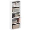 Furinno Basic Libreria Aperta a 5 Ripiani, Scaffale, Organizzatore Portaoggetti, 18.5 x 42.2 x 110.9 cm, Bianco