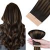 hotbanana Estensioni Mini Tape Hotbanana Capelli Veri, 10 pezzi, 30g, 35cm (14 pollici), Marrone Scuro con Balayage Marrone Medio, Estensioni Tape In Capelli Veri Remy