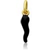 LUXURY MILANO Charm simboli in argento cornetto nero