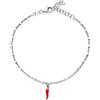 LUXURY MILANO Bracciale simboli in argento con cornetto