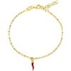 LUXURY MILANO Bracciale simboli in argento con cornetto