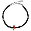 LUXURY MILANO Bracciale simboli i in argento e onice