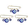 Tbest Ler Pin For Baby, Evil Eye Gold Pin, Nozioni di Cucito Forniture, 3Pcs Spille per Abbigliamento 3 Blue Eye Pendenti Spilla Dorata Spille da Balia Multifunzionali Squisite per la
