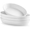 UIBFCWN Set di 4 Pirofile da Forno Ovali in Ceramica, 340ML, 19 x 11,4 x 3,6cm, Ciotole in Porcellana per Creme Brûlée, Piatti da Forno per Lasagne Torta Casseruola Tapas