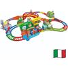 VTech Vroom Vroom Go - Avventure in Treno, Pista Trenino Elettrico con Ostacoli, Inclusa Locomotiva Motorizzata e Vagoni, 6 Zone Magiche, Lingua Italiana, Batterie Incluse, 1-5 Anni
