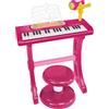 Bontempi | MiniKeyFun - Tastiera Giocattolo a 37 Tasti per Piccoli Musicisti con Microfono, Sgabello e Leggio, Rosa, 54,4x32,9x15,9 cm