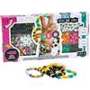Nice Group - Perline ABC 500 Fluo - Perline con Charms Colorati e multiformi, Lettere Piatte, quadrate, tonde per bracciali