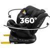 KidsZone Seggiolino Auto 0-36 kg Isofix i-Size, 40-150 cm - Seggiolino Auto Girevole 360 per Bambini Gruppo 0/1/2/3 - Top Tether, Reclinabile 5 posizioni, Regolabile in Altezza