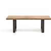 La Forma Tavolino Uxue in legno massiccio di acacia e gambe in acciaio nero 130 x 64 cm