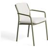La Forma Sedia impilabile da esterno Linosa in alluminio verde con cuscino beige