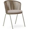 La Forma Sedia da esterni Saconca in corda e acciaio zincato beige