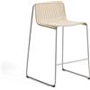 La Forma Sgabello impilabile Tavari in corda sintetica beige e acciaio inox AISI 304 effetto spazzolato 75 cm