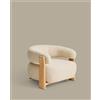 La Forma Poltrona da esterno Granite beige e gambe in legno massiccio di teak 100% FSC con finitura naturale