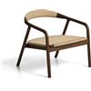 La Forma Poltrona Derile in rovere massiccio con finitura noce e corda di carta beige FSC Mix Credit