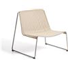 La Forma Poltrona impilabile Tavari in corda sintetica beige e acciaio inox AISI 304 effetto spazzolato