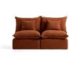La Forma Divano modulare sfoderabile Anarela 2 posti in lino color terracotta 180 cm FSC Mix Credit