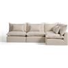 La Forma Divano angolare modulare sfoderabile Anarela 6 posti in lino e viscosa