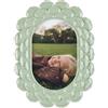 L'oca nera portafoto ovale cornice resina verde 16x21(10x15)