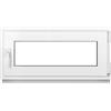 Framex Finestra Seminterrata Piccola in PVC Bianco, Larghezza x Altezza 95 x 45 cm (950 x 450 mm), Doppi Vetri (32 mm), Anta-Ribalta, Girevole DIN Destra - Premium