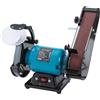 KATSU Tools Smerigliatrice da banco e levigatrice a nastro 250W 2 in 1, mola da 150 mm, nastro abrasivo 50 x 686 mm, per levigatura, lucidatura e affilatura di legno e metallo