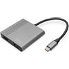DIGITUS DA-70828 Adattatore grafico DIGITUS 2in1, USB-C - 2x HDMI, nero/argento