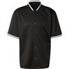 Urban Classics Interlock - Maglietta da Baseball da Uomo, a Maniche Corte, con Bottoni Automatici e Colletto a Costine