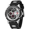 KXAITO Orologio sportivo analogico da uomo, orologio militare per esterni, a LED, cronometro, digitale, elettronico, grande, doppio schermo, impermeabile, tattico, da uomo, 0246 g nero, L, Cronografo