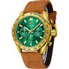 KXAITO Orologio sportivo analogico da uomo, orologio militare per esterni, a LED, cronometro, digitale, elettronico, grande, doppio schermo, impermeabile, tattico, da uomo, 0403 g Verde, L, Cronografo