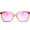 Occhiali da sole donna vintage anni 80 marroni grandi lente rosa plastica