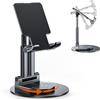 BHHB Supporto per cellulare regolabile da tavolo, con base girevole a 360 gradi, per smartphone, iPad Mini, Kindle e altro (nero)