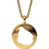 WORLD WIDE GEMS Ciondolo con mappa dell'Uruguay in argento sterling placcato oro 14k, forma rotonda, 24 mm, spessore 1,5 mm, WWG | WWG_MAP_LB577