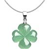 LERSUSI Collana con ciondolo a forma di quadrifoglio, realizzata in pura pietra naturale di avventurina verde, simboleggia amore, salute, gloria e ricchezza. Porta fortuna a chi lo indossa, Gemma
